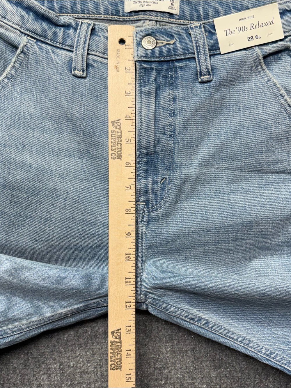 Abercrombie Fitch Jeans Womens 28/6S Blue 90's Relaxed High Rise Carpenter NEW - Picture 9 of 14